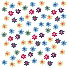 seamless pattern a collection of colorful flowers. hand drawn.