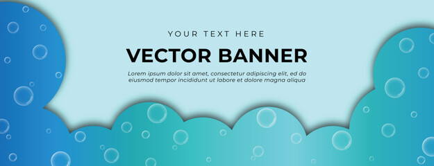 Bubble Blue Vector Banner Template Design