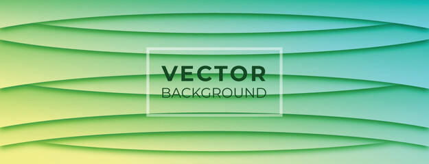 Green Waves with Shadow Effects Vector Background Design