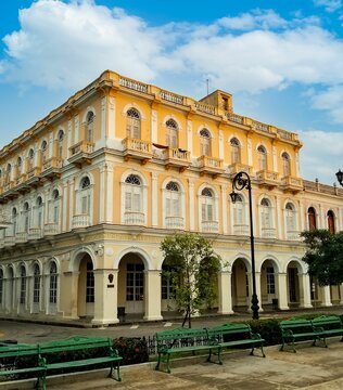 Old building in Serafin Sanchez Park in Sancti Spiritus, Cuba