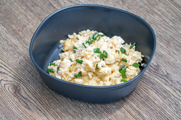 scrambled eggs with fresh green onions
