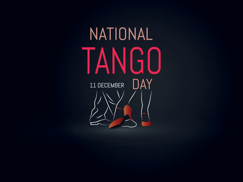 National Tango Day.11 de Diciembre.Silhouette of a couple dancing tango.