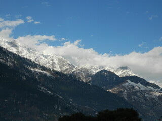 snow covered mountains