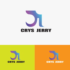 Editable logo model with a company name space isolated on a white, green, and orange background