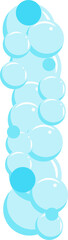Alphabet of soap bubbles. Water suds letter I. Cartoon font 