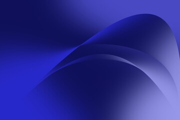 Abstract blue background with horizontal flowing wavy lines, curves. Layer modern banner illustration