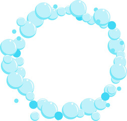 Bubbles of fizzy drink, air or soap. Vertical streams of water. Cartoon illustration.
