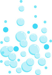 Bubbles of fizzy drink, air or soap. Vertical streams of water. Cartoon illustration.
