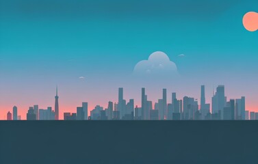 Naklejka premium silhouette of landscape illustration