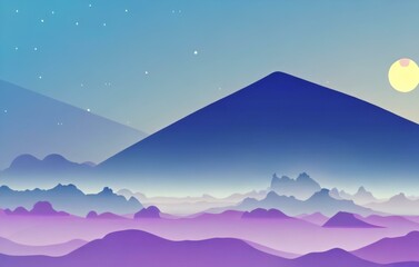 Fototapeta premium silhouette of landscape illustration