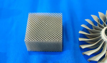 Metal products made by metal 3D printing. Modern additive technology.