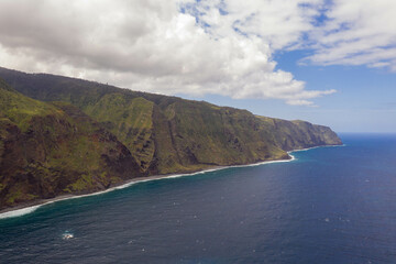 Drone view of coastline of Madeira island