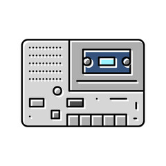 tape player retro gadget color icon vector illustration