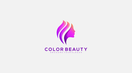 Colorful beauty logo Vector design Template