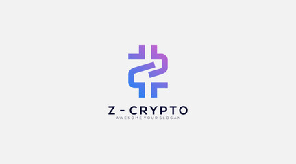 crypto currency Logo design letter Z symbol