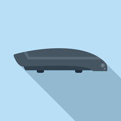 Road roof box icon flat vector. Car trunk. Vacation cargo