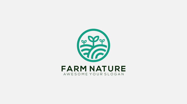 Nature Farm logo design vector illustration