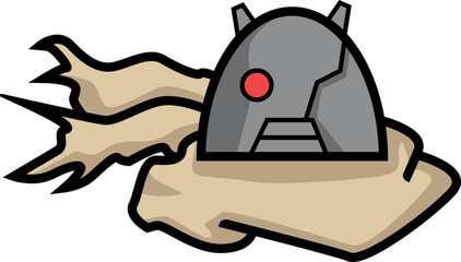 Nuclear bomb in a scarf icon isolated on a white background.