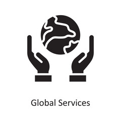Obraz premium Global Services Vector Solid Icon Design illustration. Cloud Computing Symbol on White background EPS 10 File