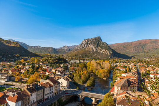 Pretty village of Tarascon sur Ari&egrave;ge, in Ari&egrave;ge, in Occitanie, France