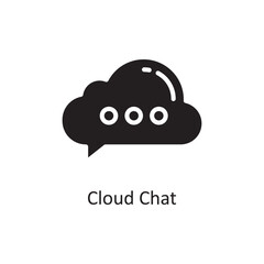 Cloud Chat Vector Solid Icon Design illustration. Cloud Computing Symbol on White background EPS 10 File