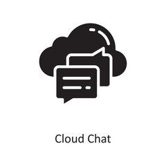 Cloud Chat Vector Solid Icon Design illustration. Cloud Computing Symbol on White background EPS 10 File