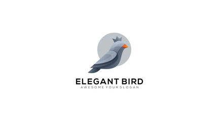 Elegant Queen bird icon logo design vector illustration