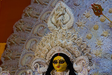 godess durga idol during puja carnival in india