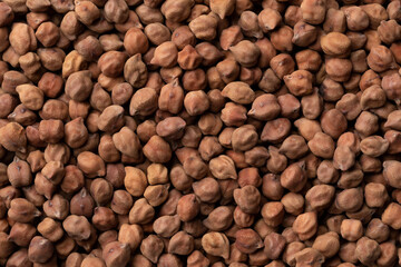 Brown Indian chickpeas, Kala Chana, close up full frame as background