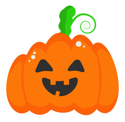 Cartoon Halloween sticker. Pumpkin illustration