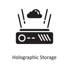 Fototapeta premium Holographic Storage Vector Solid Icon Design illustration. Cloud Computing Symbol on White background EPS 10 File