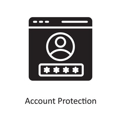 Account Protection Vector Solid Icon Design illustration. Cloud Computing Symbol on White background EPS 10 File