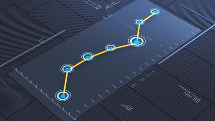 line chart with random numbers and abstract data, concept of financial business, stock market, data...