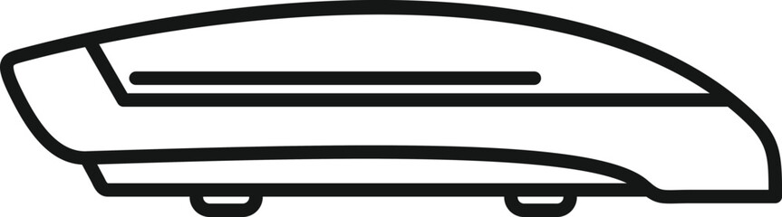 Obraz premium Road roof box icon outline vector. Car trunk. Vacation cargo
