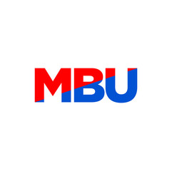 MBU brand name initial letters illustration icon.