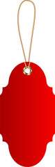 Red price or luggage tags of vintage shapes with rope.