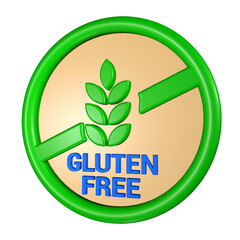 Gluten free png 3D icon with white background