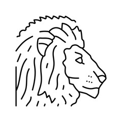 lion animal zoo line icon vector illustration