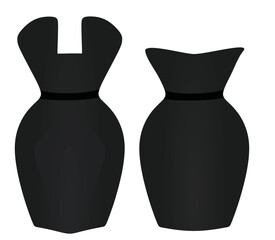 Black evening dress. vector illustration