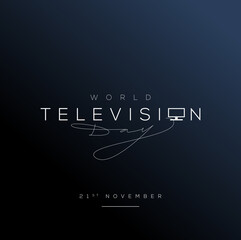 International television day typography with a TV icon.