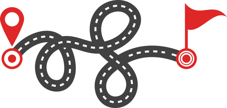 The concept of a plan with an easy route A, a difficult option B and a real life way. Expectation and reality.