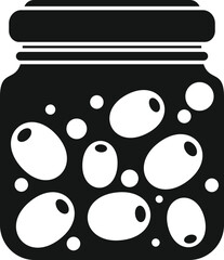Canned olives icon simple vector. Food pickle. Can product