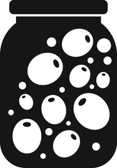 Olives jar icon simple vector. Food pickle. Canning cook