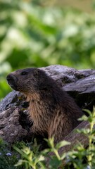 Vertical shot of a Marmot