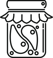 Vegetable jar icon outline vector. Pickle food. Eating product