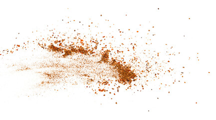 Fototapeta na wymiar a handful of spilled spice mixture on a white background