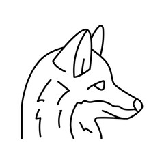 fox animal zoo line icon vector illustration