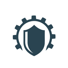 Vector icon flat icon, gears and shield. 