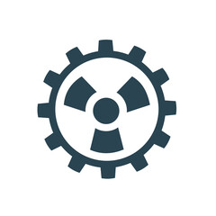 Obraz premium Vector illustration, flat icon of radioactive danger. isolated on a white background.
