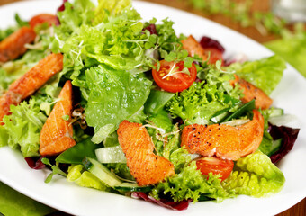 Mixed Salad with grilled Salmon